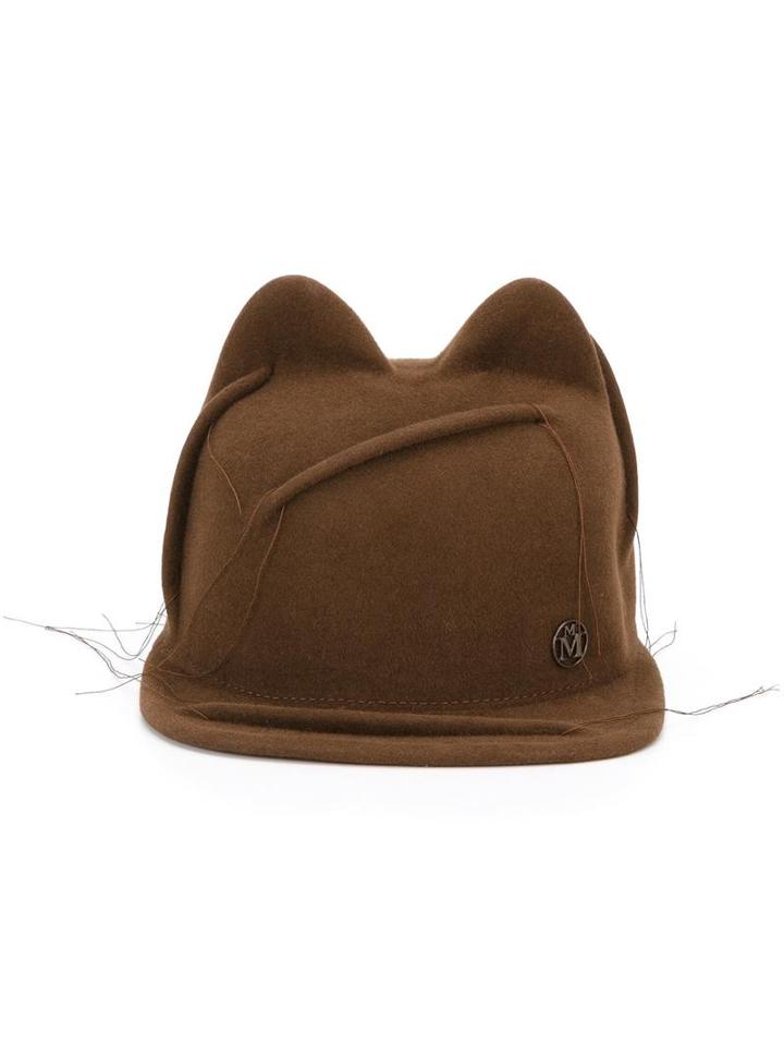 Maison Michel 'jamie' Cat Ear Cap, Women's, Size: Small, Brown, Rabbit Fur Felt