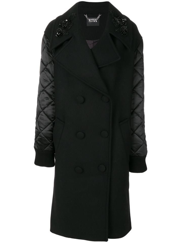 Markus Lupfer Quilted-sleeve Tailored Coat - Black
