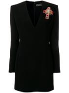 Versace Embellished Cross Dress - Black