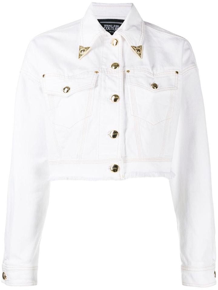 Versace Jeans Couture Cropped Denim Jacket - White