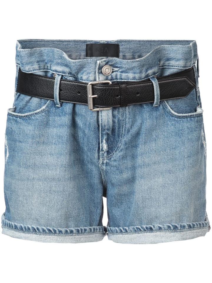 Rta Pierce Baggy Denim Shorts - Blue
