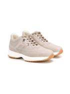 Hogan Kids Interactive Sneakers, Girl's, Size: 36, Nude/neutrals