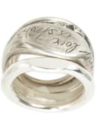 Werkstatt:münchen Embossed Quotes Ring, Women's, Size: Large, Metallic