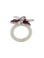 Marni Floral Enamel Ring - Red