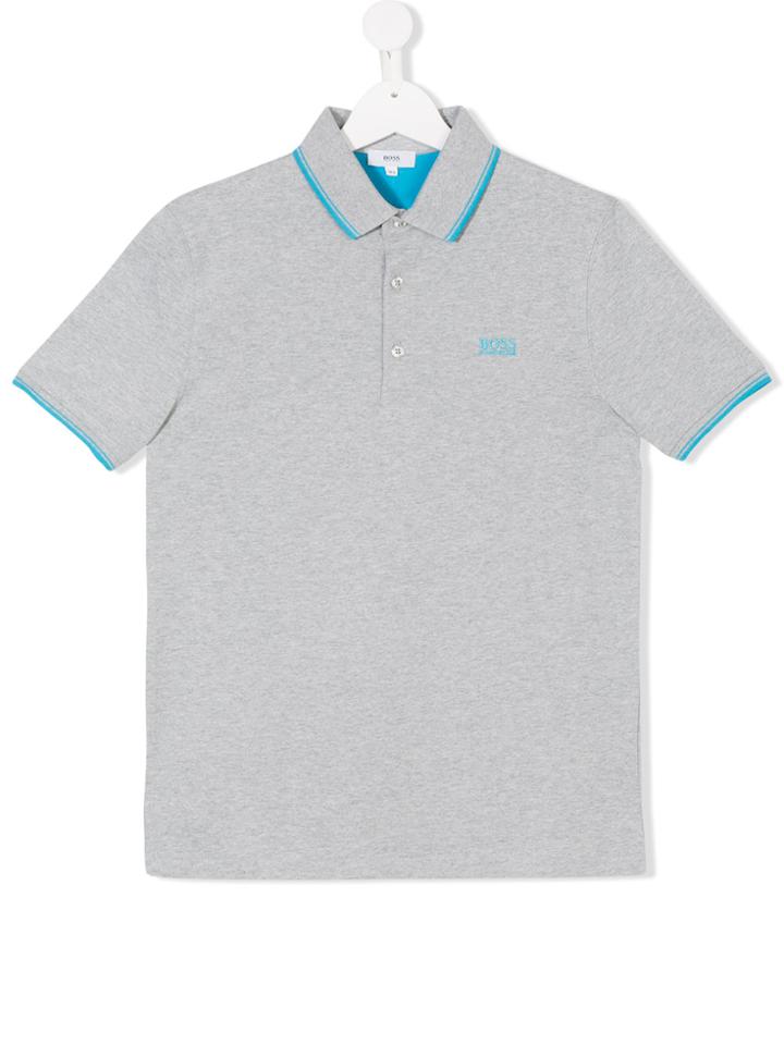 Boss Kids Teen Short Sleeve Polo Shirt - Grey