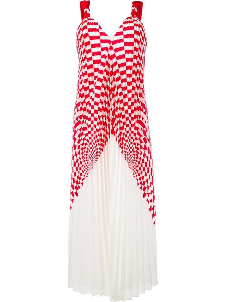 Fendi Pleated Midi Dress - Red