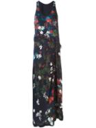 Cédric Charlier Floral Print Maxi Dress, Women's, Size: 44, Blue, Silk/acetate/rayon