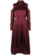 Dvf Diane Von Furstenberg Cold Shoulder Midi Dress - Red