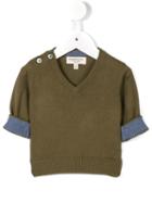 Cashmirino V-neck Jumper, Toddler Boy's, Size: 12 Mth, Green