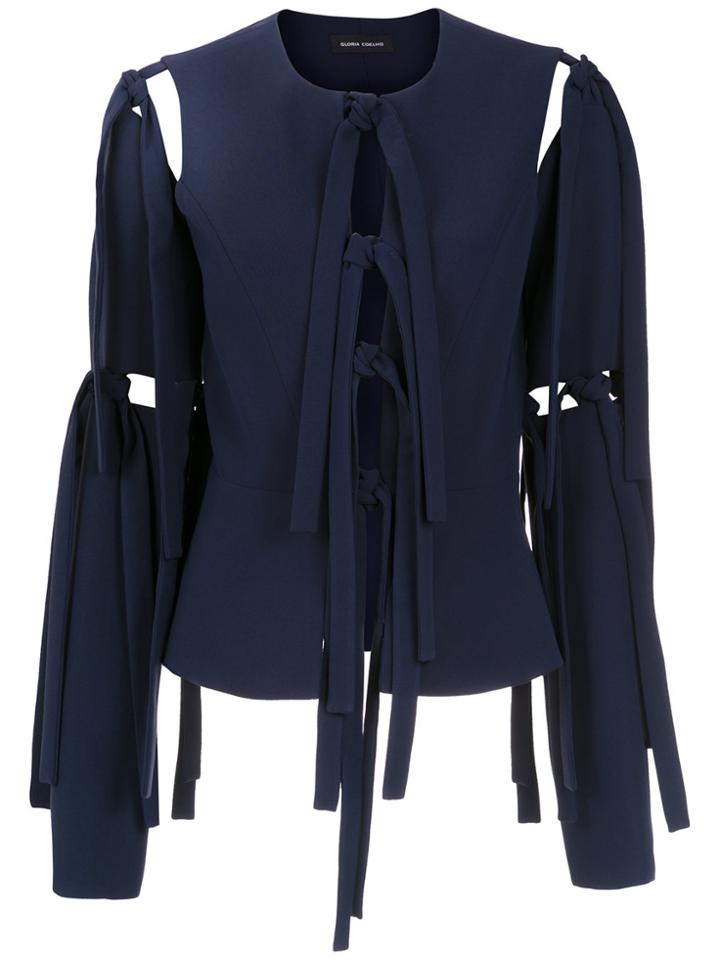 Gloria Coelho Cut Out Details Coat - Blue