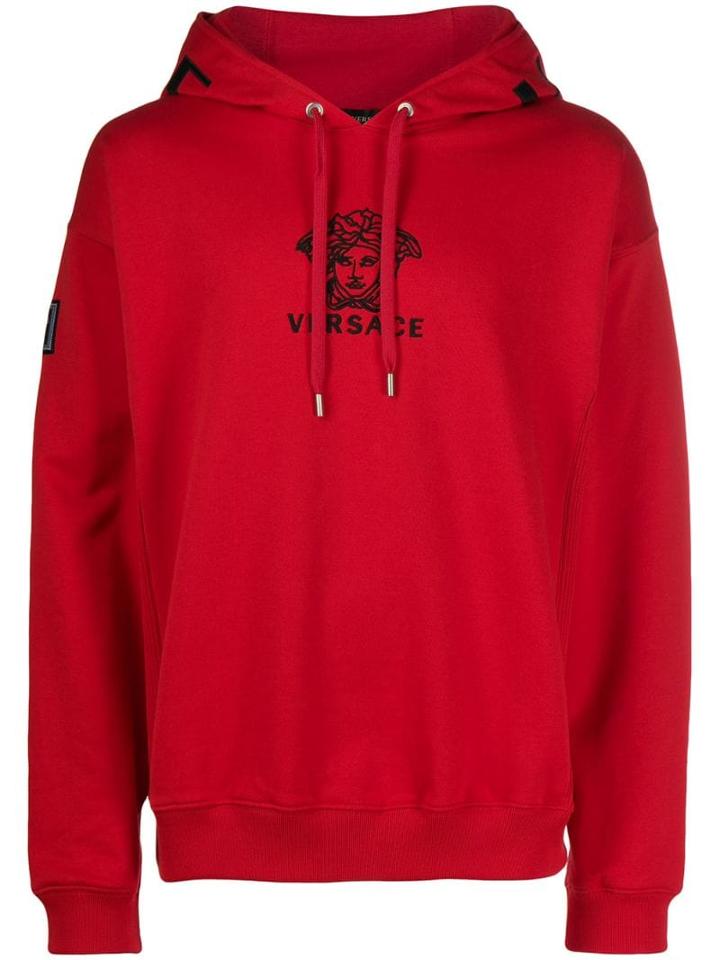 Versace Hooded Embroidered Logo Sweatshirt