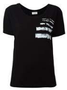 Saint Laurent Repeat Print T-shirt, Women's, Size: Xs, Black, Cotton