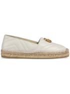 Gucci Leather Espadrille With Double G - White