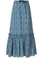 A.p.c. Flared Floral Skirt - Blue
