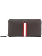 Bally Stripe Detail Long Wallet - Brown