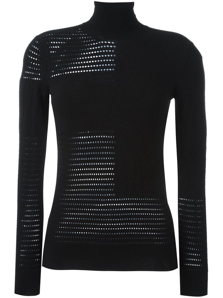Kenzo Perforated Jumper, Women's, Size: Medium, Black, Polyester/viscose