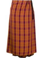 Mcq Alexander Mcqueen High Waisted Check Print Skirt - Orange