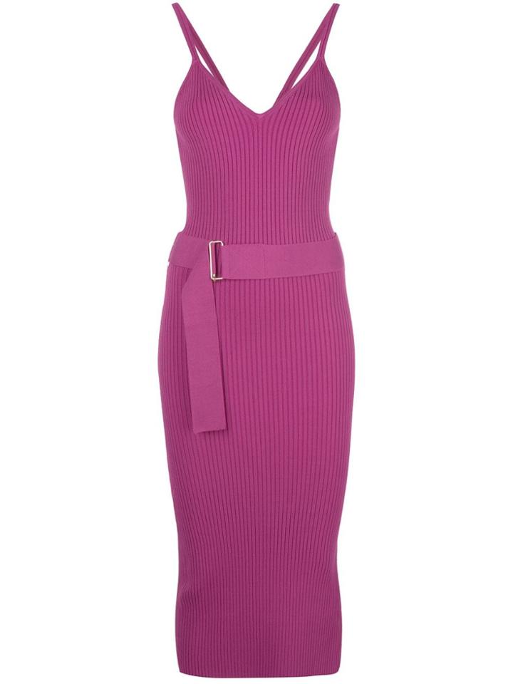 Nicholas Ribbed Design Dress - Purple