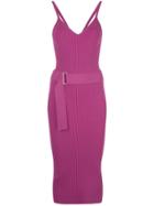 Nicholas Ribbed Design Dress - Purple