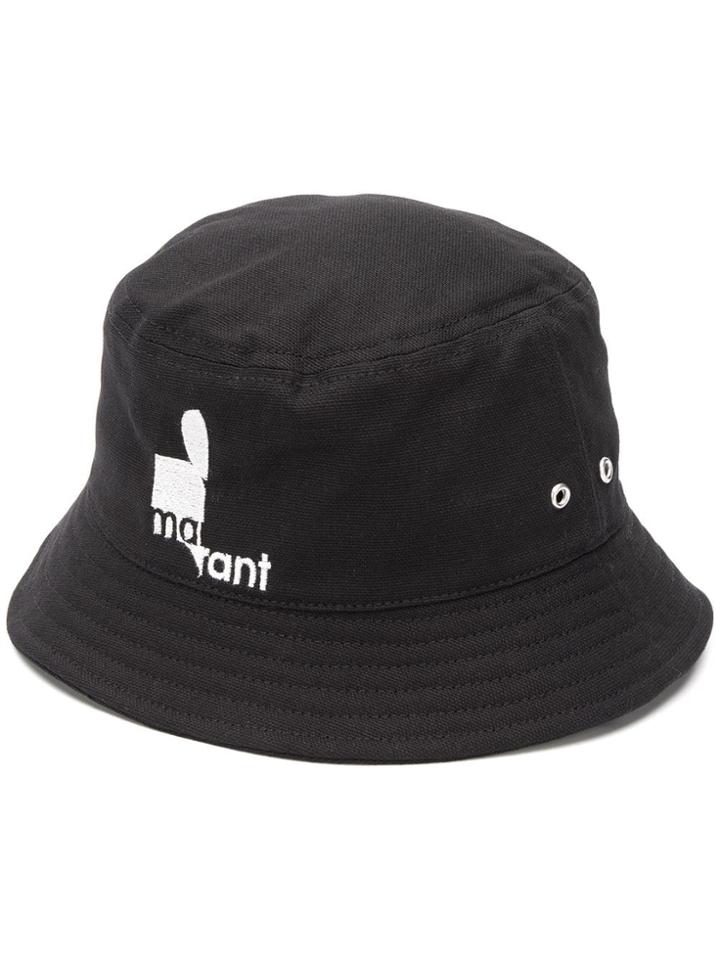 Isabel Marant Embroidered Logo Bucket Hat - Black
