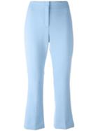 Theory Cropped Flared Trousers, Women's, Size: 0, Blue, Polyester/spandex/elastane/viscose