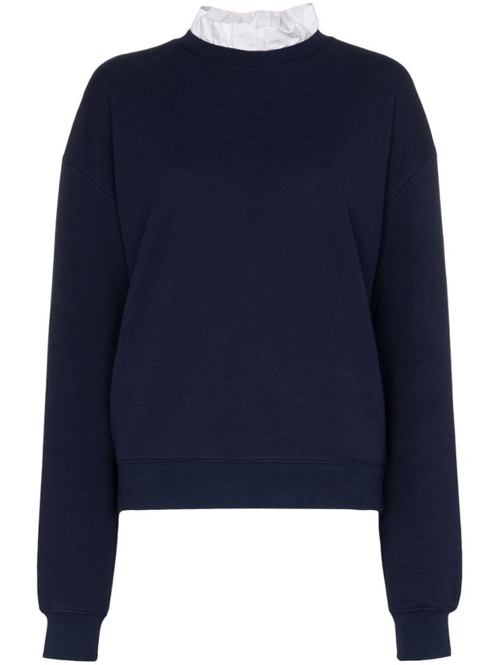 Ninety Percent Ruffled Neck Sweatshirt - Blue
