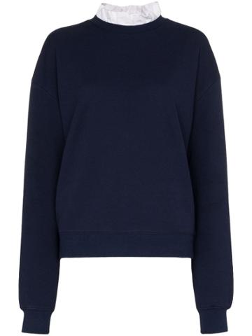 Ninety Percent Ruffled Neck Sweatshirt - Blue