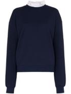 Ninety Percent Ruffled Neck Sweatshirt - Blue