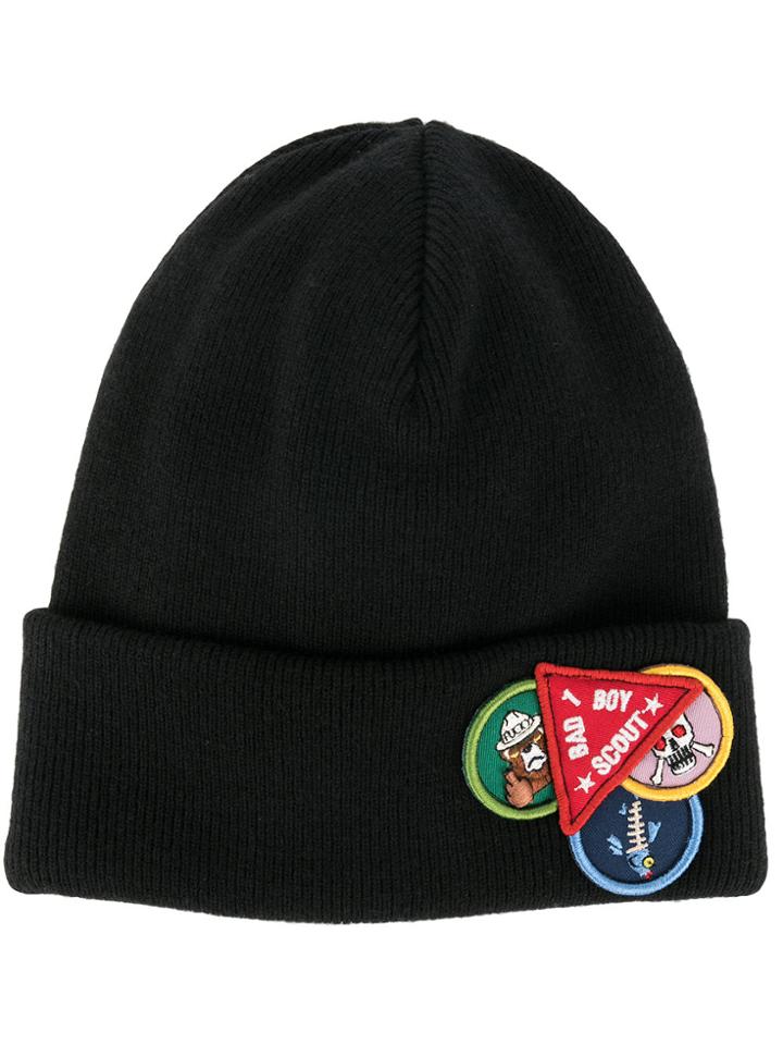 Dsquared2 Patch Appliqué Beanie - Black
