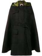 No21 Hooded Cape Coat - Black