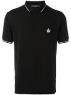 Dolce & Gabbana - Embroidered Crown Polo Shirt - Men - Cotton - 52, Black, Cotton