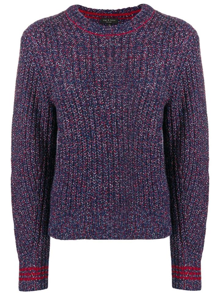 Rag & Bone Speckled Ribbed Sweater - Blue