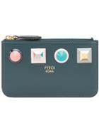Fendi Geometric Stud Coin Pouch - Blue