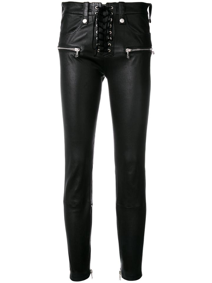 Unravel Project Lace-up Skinny Trousers - Black