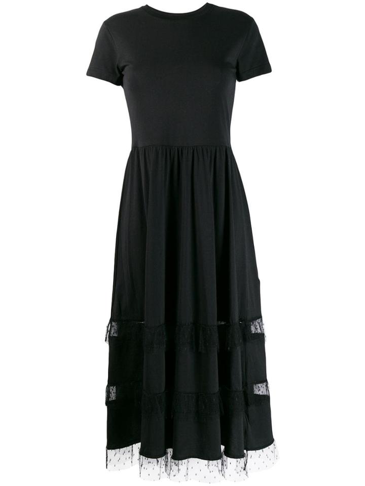Red Valentino Tulle-insert T-shirt Dress - Black