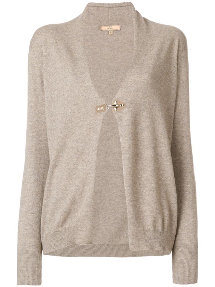 Fay Hook Closure Cardigan - Nude & Neutrals