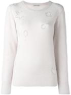 Tsumori Chisato Gem Embellished Knitted Top, Women's, Size: 2, Nude/neutrals, Wool