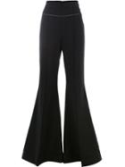 Vera Wang Contrast Stitch Flared Trousers - Black