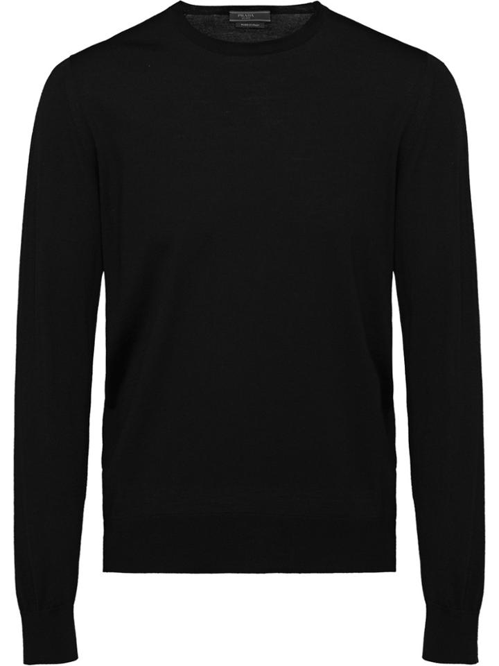 Prada Knitted Crew Neck Sweater - Black