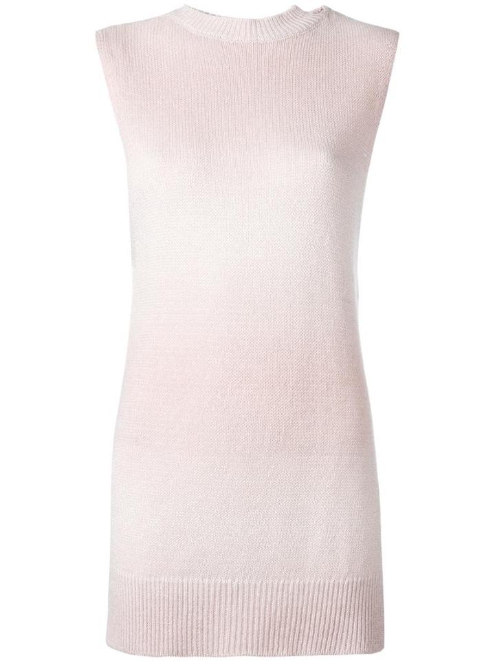 Lamberto Losani High Neck Knitted Tank, Women's, Size: Small, Pink/purple, Linen/flax/cashmere/viscose
