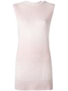 Lamberto Losani High Neck Knitted Tank, Women's, Size: Small, Pink/purple, Linen/flax/cashmere/viscose