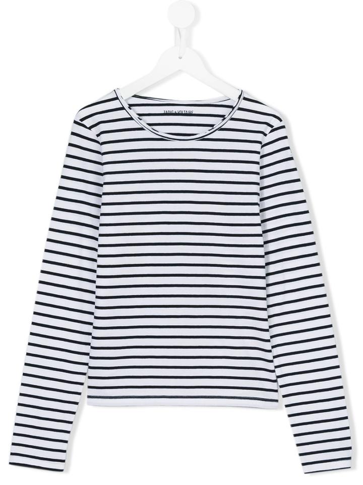 Zadig & Voltaire Kids - Striped T-shirt - Kids - Cotton - 16 Yrs, White
