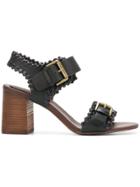 See By Chloé Romy City Whipstitch Sandals - Black
