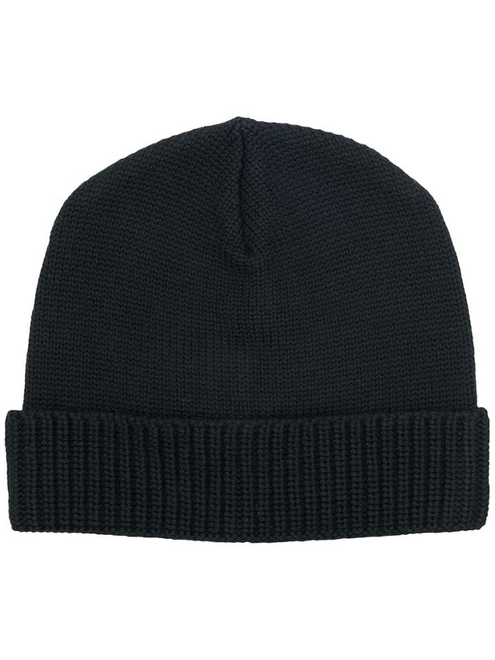 Stone Island Shadow Project Ribbed Knit Beanie - Black