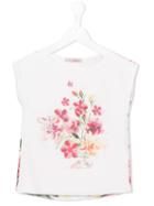 Miss Blumarine Floral Print T-shirt, Girl's, Size: 6 Yrs, White