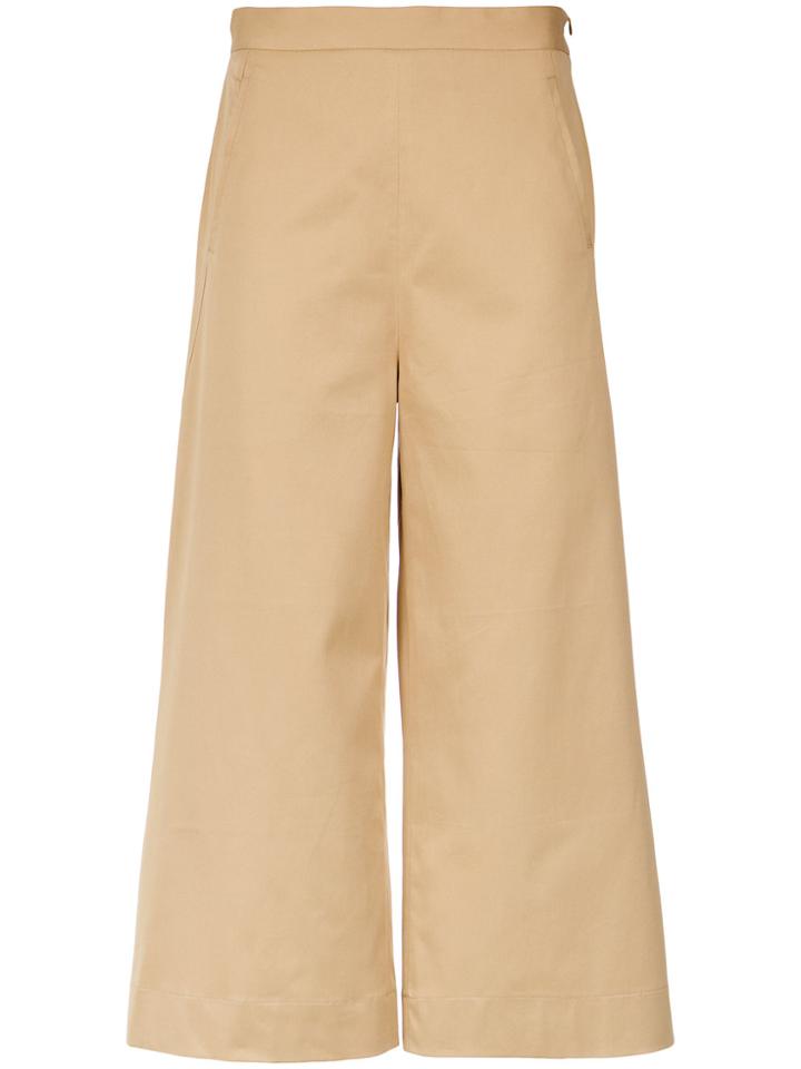 Andrea Marques Wide Leg Cropped Trousers - Brown