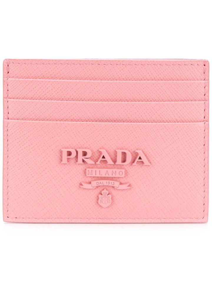 Prada Saffiano Leather Card Case - Pink