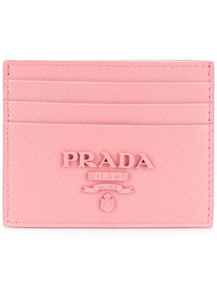 Prada Saffiano Leather Card Case - Pink