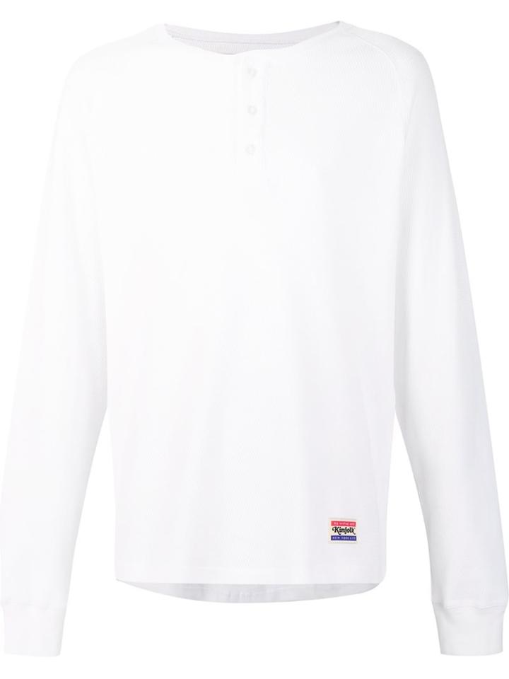 Kinfolk Contrast Collar Longsleeved T-shirt, Men's, Size: Xl, White, Cotton
