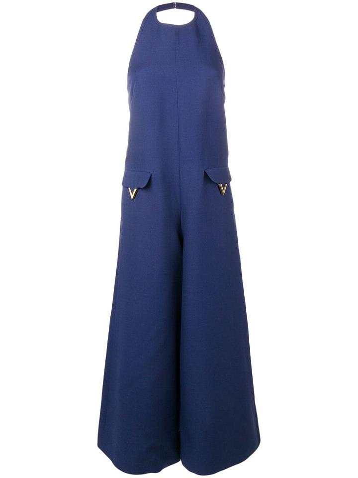 Valentino Halter Neck Jumpsuit - Blue